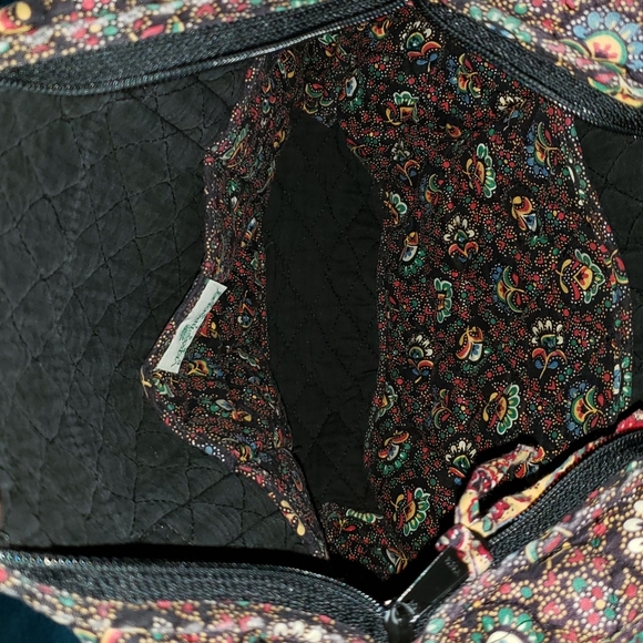 Vera Bradley Retired Collette Black Handbag / Purse (Fall 1995) - Picture 7 of 14